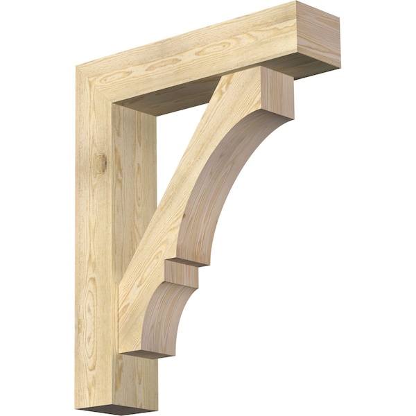 Ekena Millwork Balboa Block Rough Sawn Bracket w/ Offset Brace, Douglas Fir, 8"W x 34"D x 42"H BKT0806X34X42BOA05RDF - main